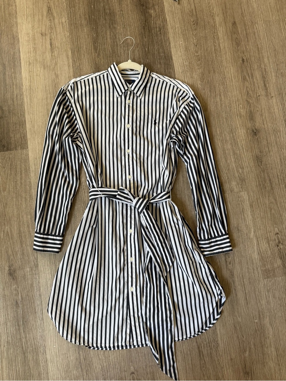 Polo Ralph Lauren Striped Cotton Belted Shirt Dress Size 8